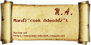 Manácsek Adeodát névjegykártya